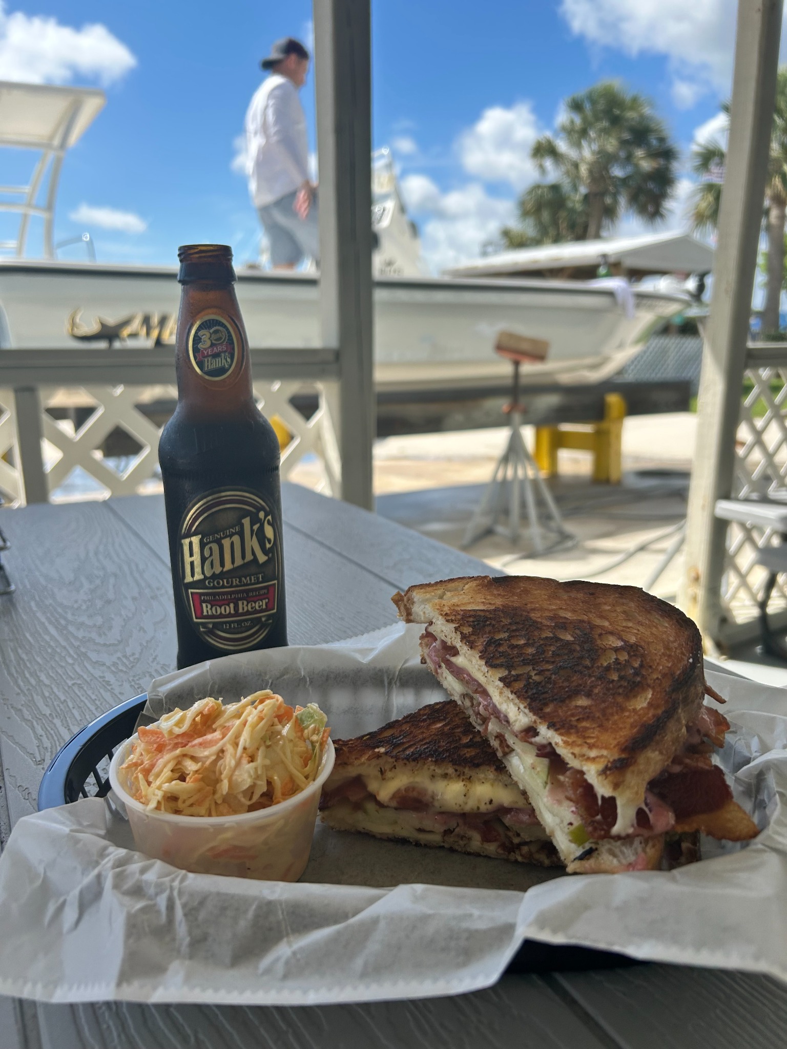 Hot sandwich with side and drink